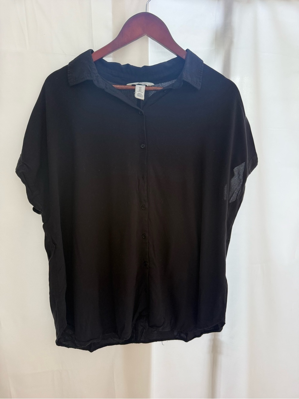 Maternity Button-Front Short Sleeve Top
